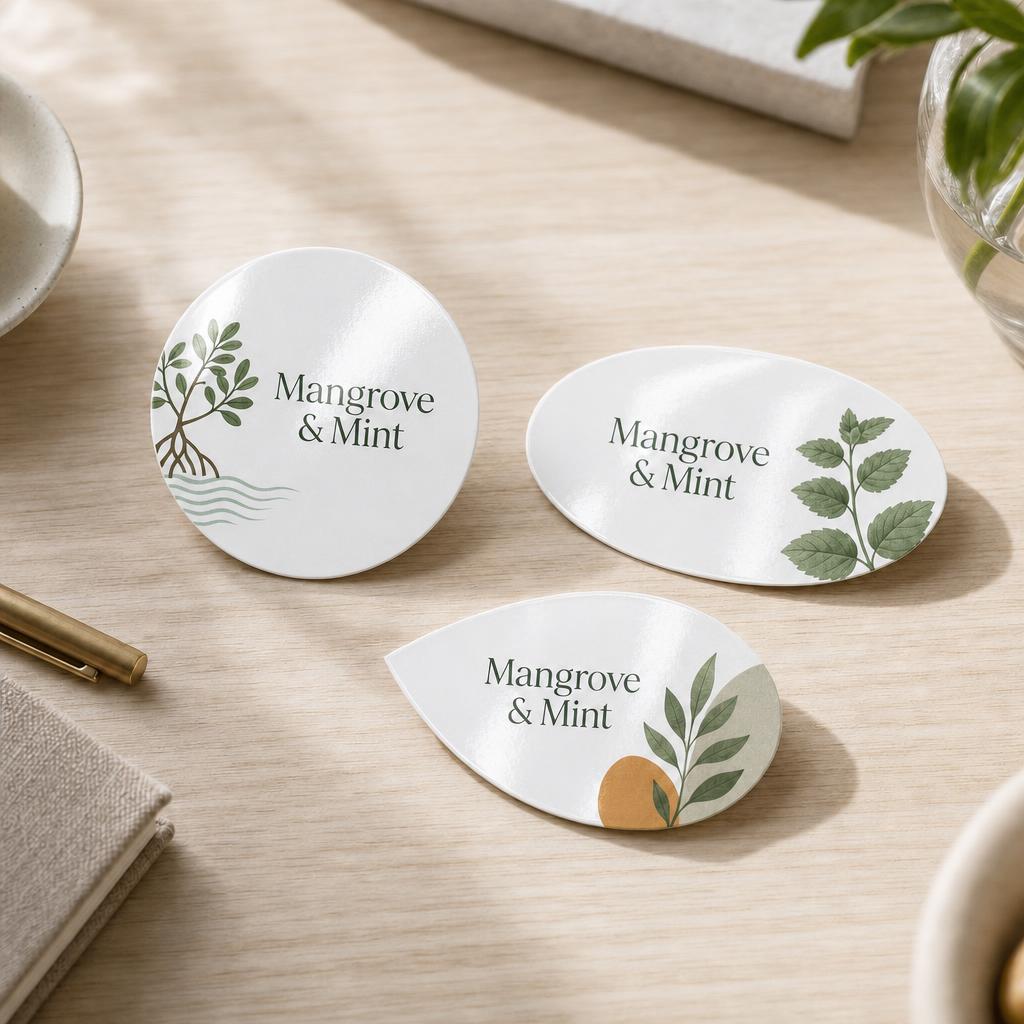 Circle, Oval & Leaf Business Cards – Paper: Glossy