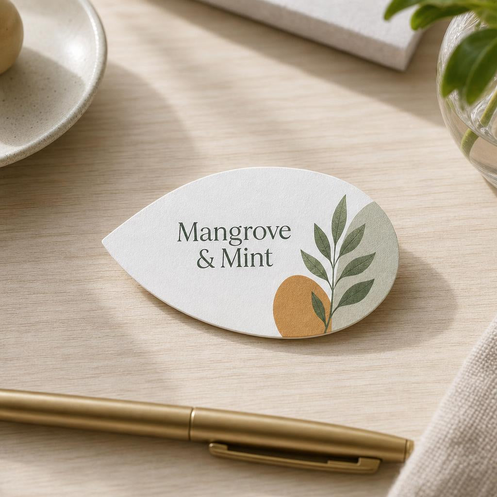 Circle, Oval & Leaf Business Cards – Paper: Uncoated