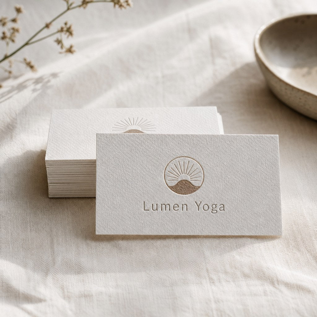 Premium Paper Business Cards – Textured cotton-paper business cards with letterpress-style minimal design