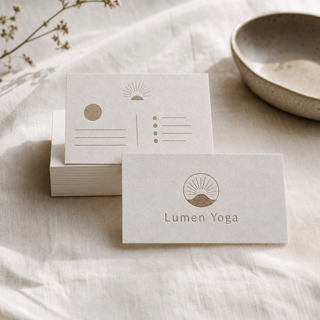 Premium Paper Business Cards, printed on both sides (illustration)