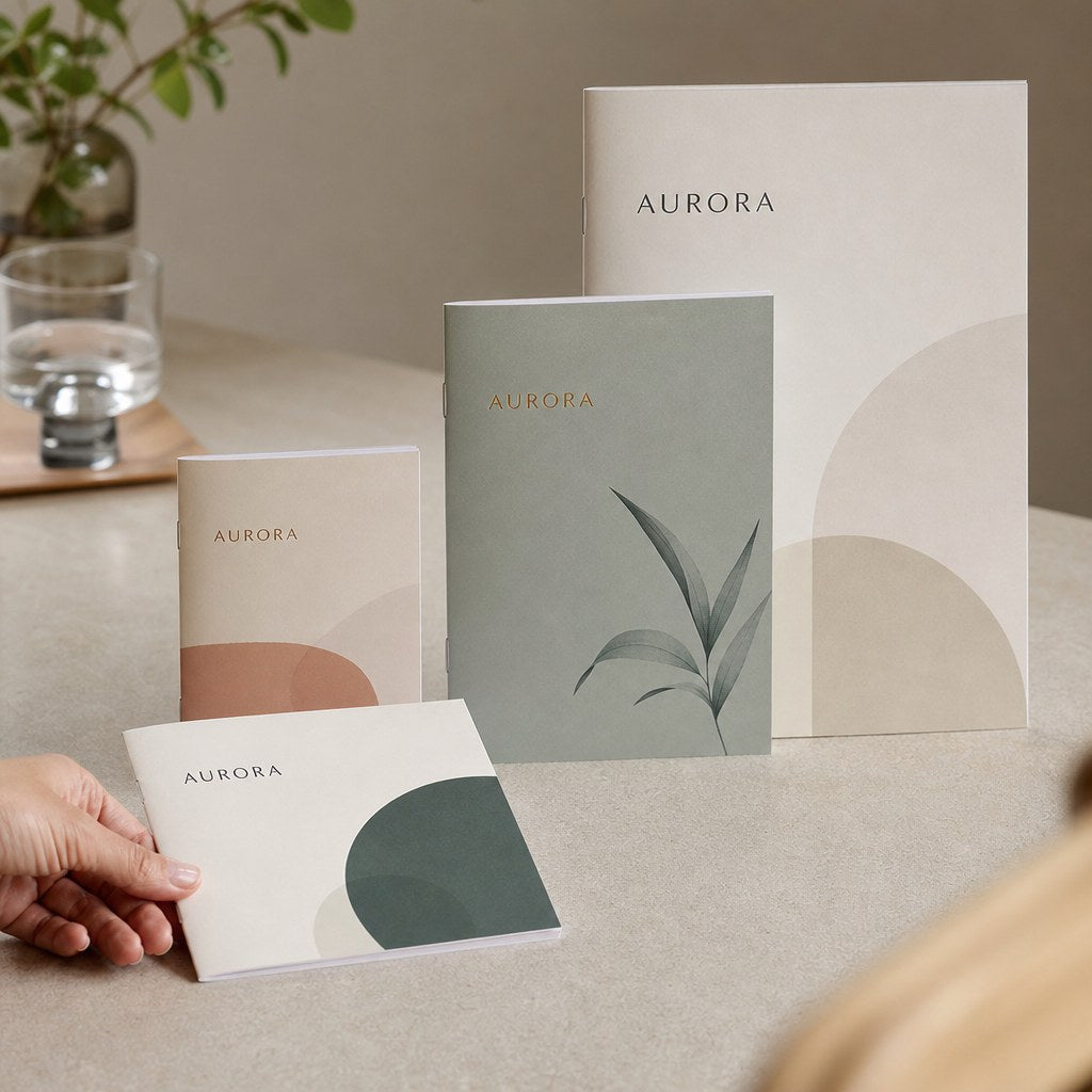 Stapled Booklets – range of options: Stapled booklets in A6, A5, A4 and square sizes