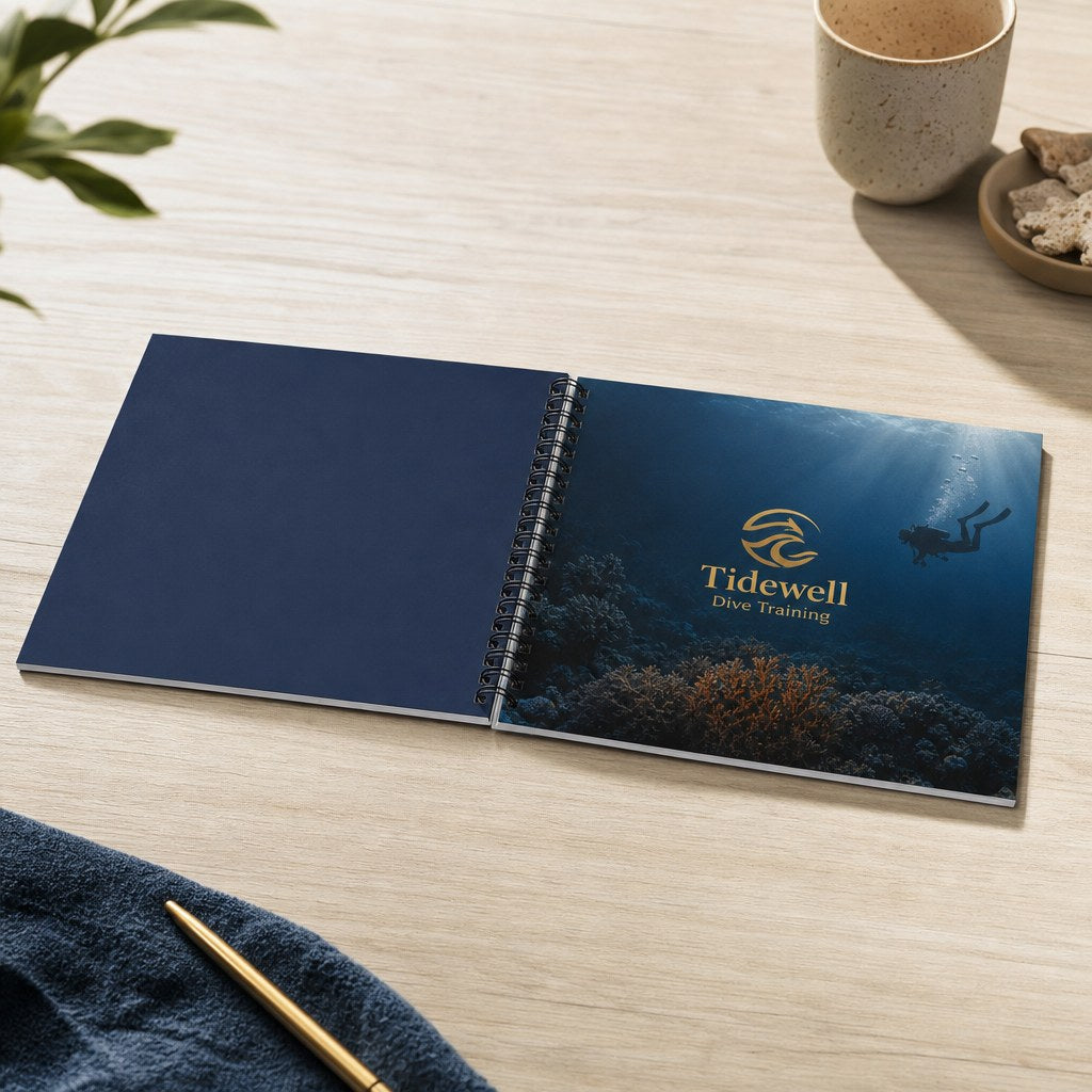 Wire-Bound Booklets – A wire-bound booklet lying fully flat and open