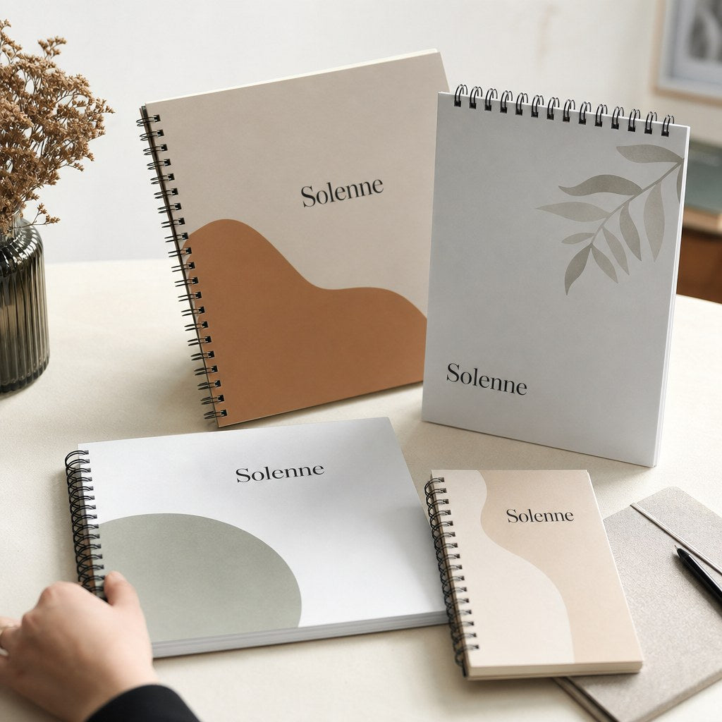 Wire-Bound Booklets – range of options: Wire-bound booklets in A5, A4 and square, left-side and top binding