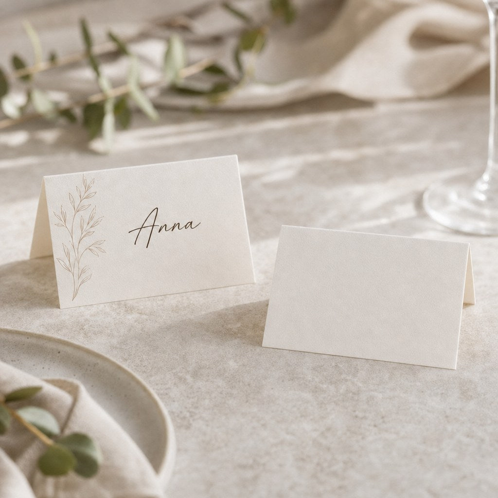 Place Cards, printed on the front only (illustration)