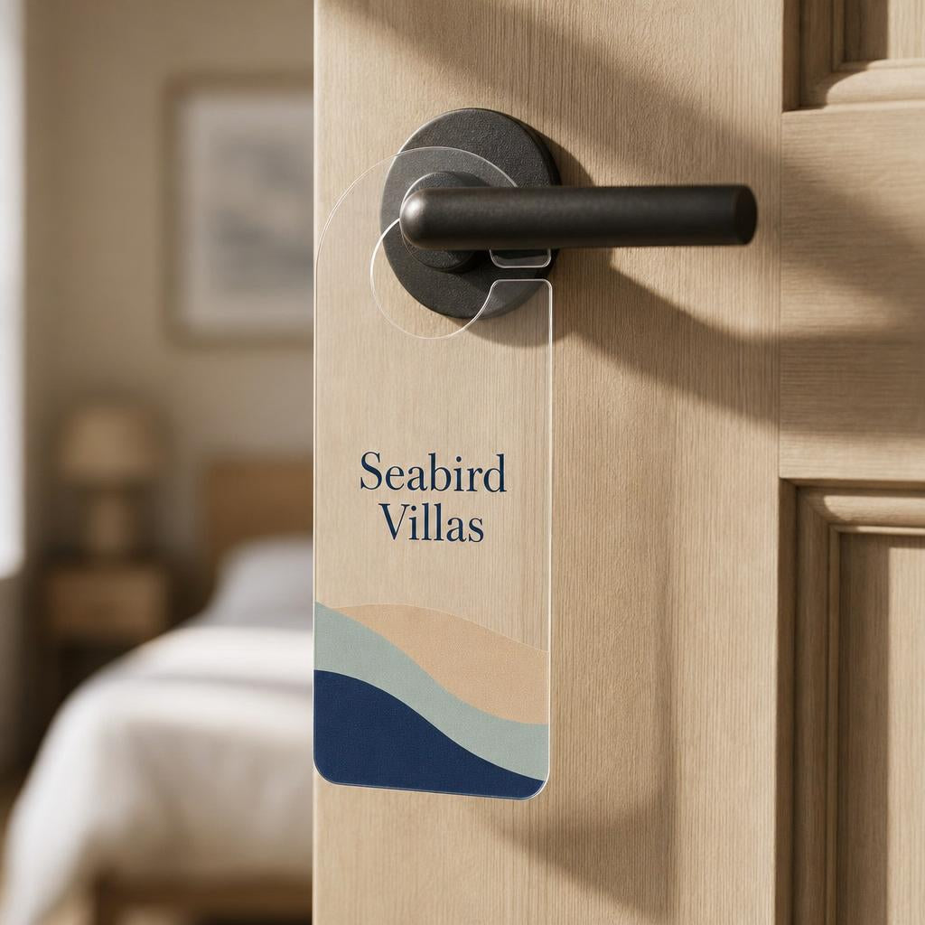 Door Hangers – Material: Clear plastic