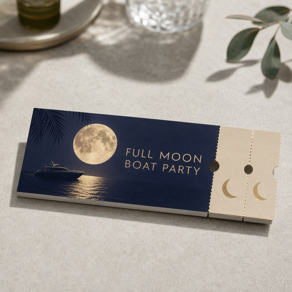Event Tickets – Event tickets with perforated tear-off stubs, simple festival design