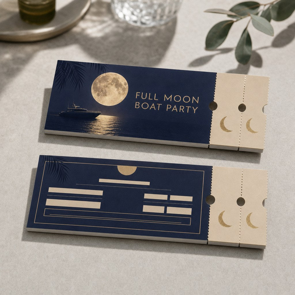 Event Tickets, printed on both sides (illustration)