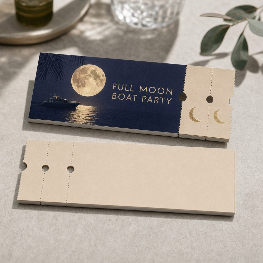 Event Tickets, printed on the front only (illustration)