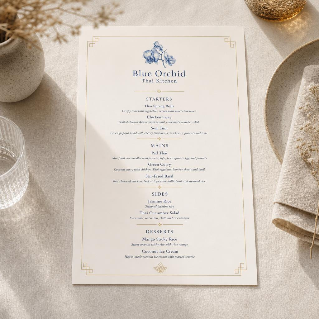 Menus – Fold: Flat