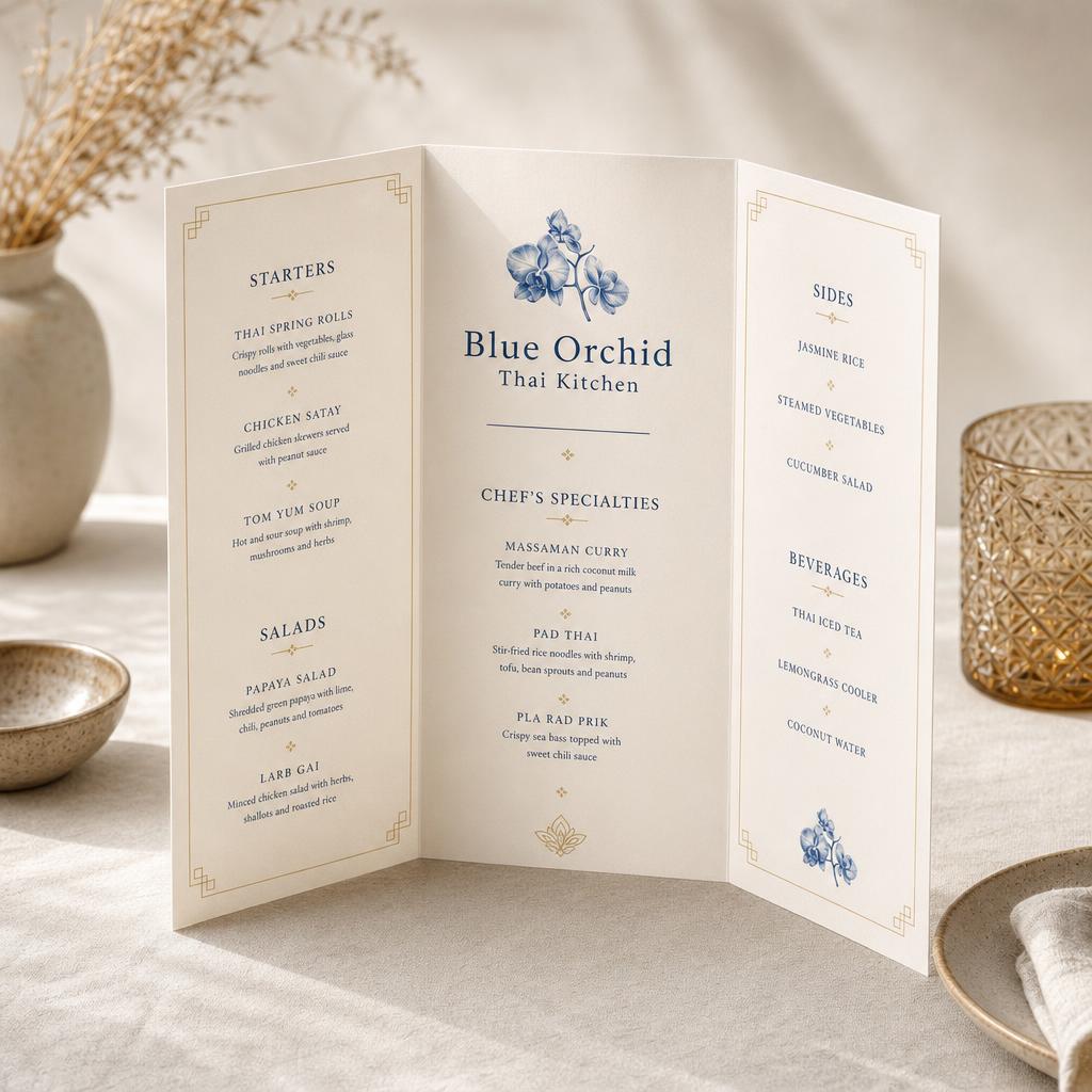 Menus – Fold: Tri-fold
