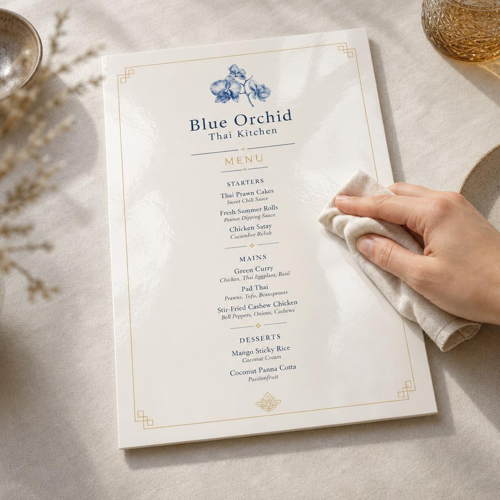 Menus – Lamination: Gloss lamination