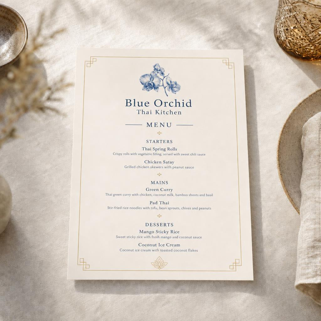 Menus – Paper: Matte 300 gsm