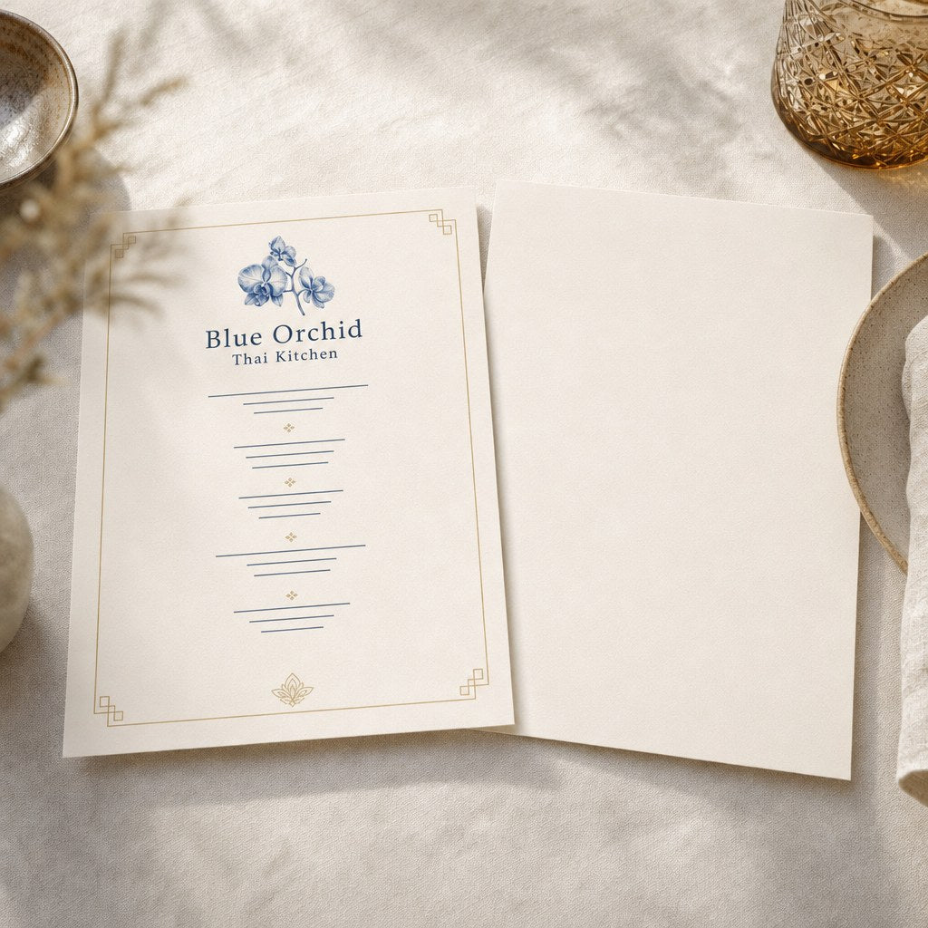 Menus, printed on the front only (illustration)