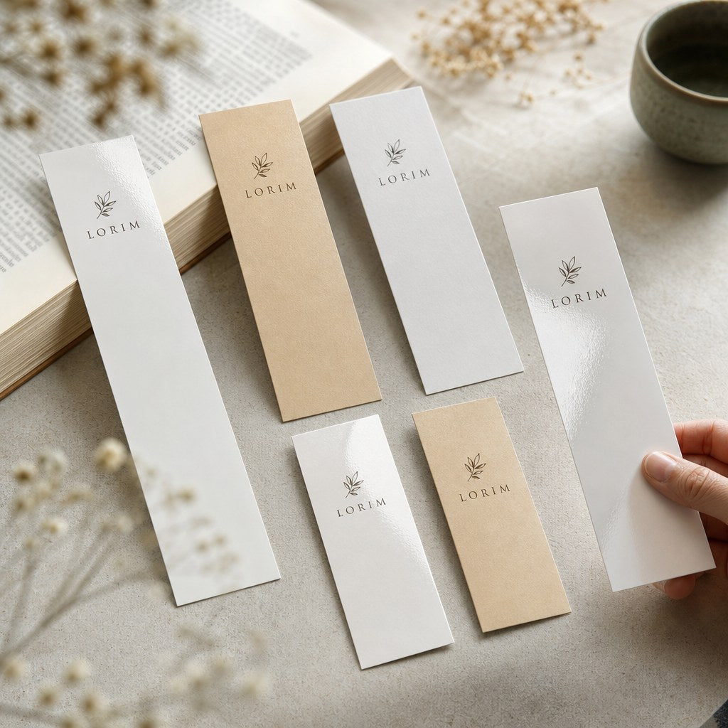 Bookmarks – range of options: Bookmarks in two lengths on gloss, matte and uncoated card
