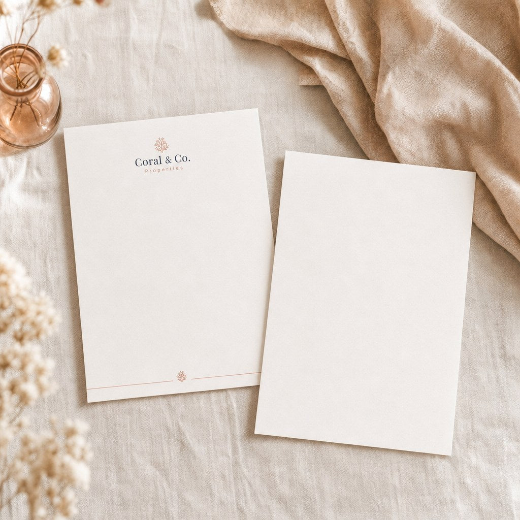 Letterhead, printed on the front only (illustration)