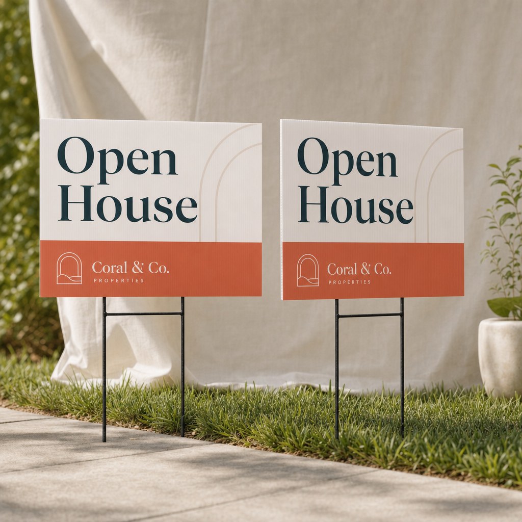 Corrugated Plastic Signs, printed on both sides (illustration)